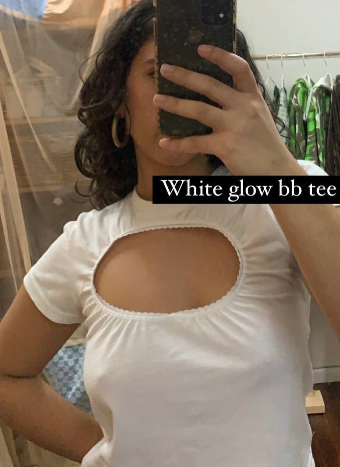 White "Glow" Baby Tee Small